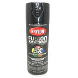 KRYLON 2702 GLOSS BLACK All-In-One Fusion Paint & Primer - No Peel - 12 oz Aerosol