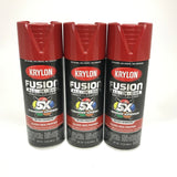 KRYLON 2720-3 PACK Gloss Red Pepper All-In-One Fusion Paint & Primer - No-Peel - 12 oz Aerosol