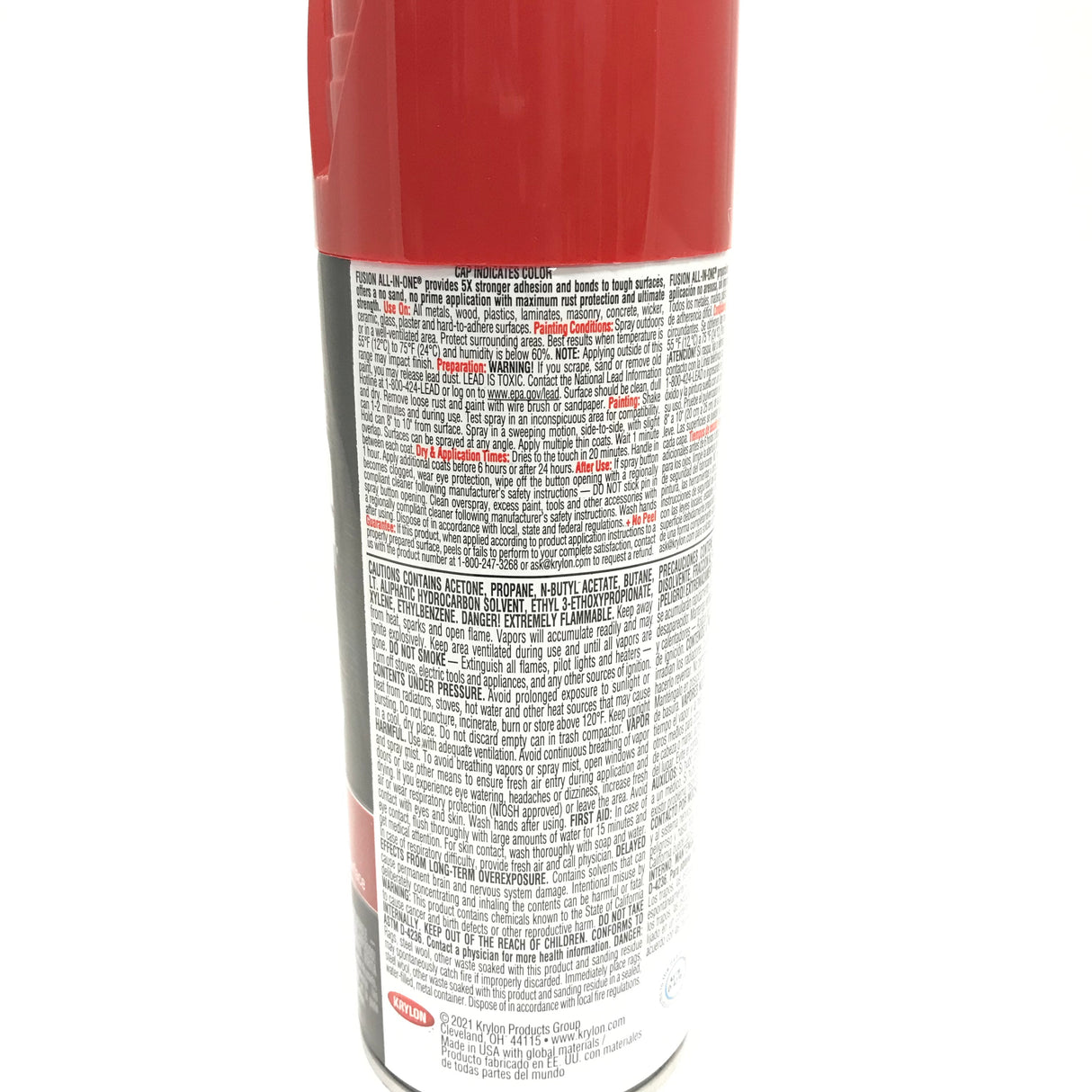 KRYLON 2720-2 PACK Gloss Red Pepper All-In-One Fusion Paint & Primer - No-Peel - 12 oz Aerosol