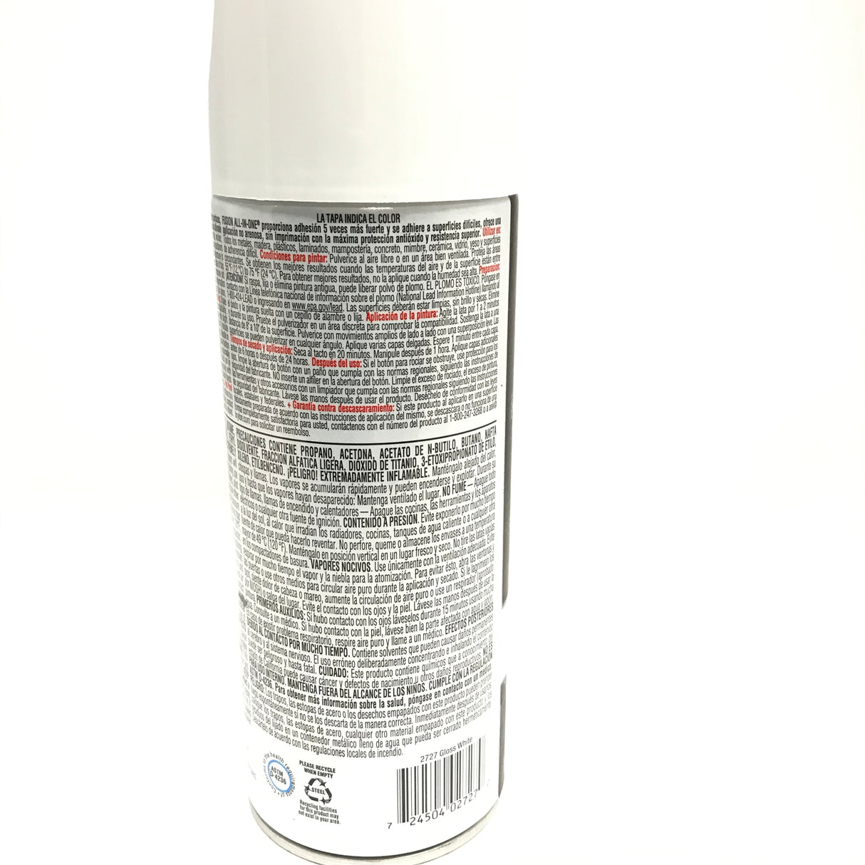 KRYLON 2727-4 PACK Gloss White All-In-One Fusion Paint & Primer - No-Peel - 12 oz Aerosol
