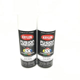 KRYLON 2730-2 PACK FLAT WHITE All-In-One Fusion Paint & Primer - No-Peel - 12 oz Aerosol