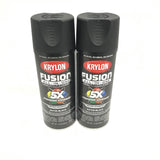 KRYLON 2732-2 PACK SATIN BLACK All-In-One Fusion Paint & Primer - No-Peel - 12 oz Aerosol
