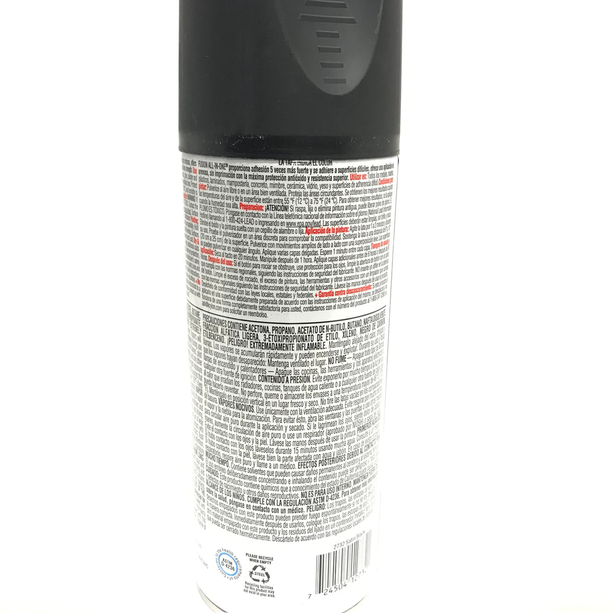 KRYLON 2732-2 PACK SATIN BLACK All-In-One Fusion Paint & Primer - No-Peel - 12 oz Aerosol