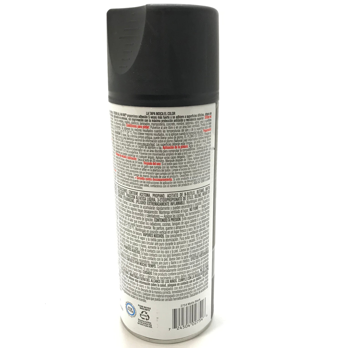 KRYLON 2754 MATTE BLACK All-In-One Fusion Paint & Primer - No-Peel - 12 oz Aerosol