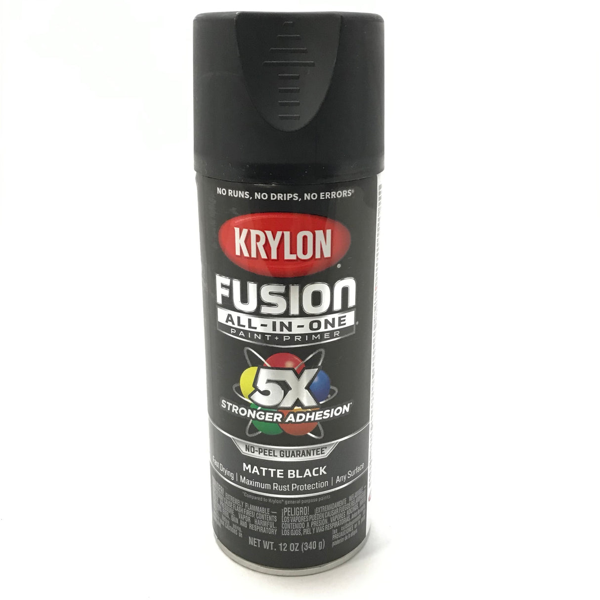 KRYLON 2754 MATTE BLACK All-In-One Fusion Paint & Primer - No-Peel - 12 oz Aerosol
