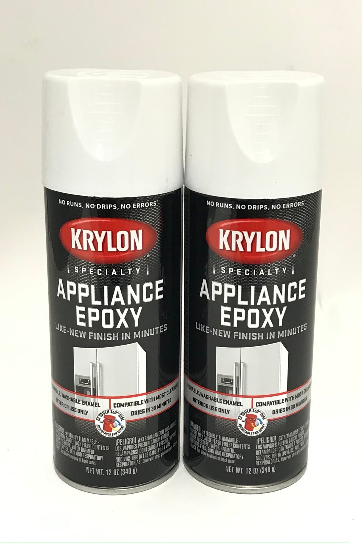 KRYLON 3201-2 PACK WHITE Specialty Appliance Epoxy - Durable, Washable Enamel. Fast Drying - 12 oz Aerosol