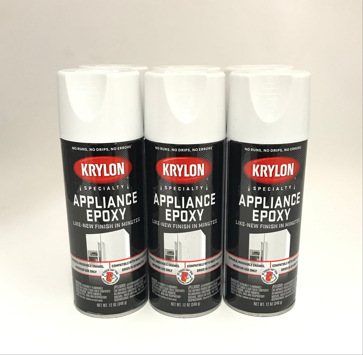 KRYLON 3201-6 PACK WHITE Specialty Appliance Epoxy - Durable, Washable Enamel. Fast Drying - 12 oz Aerosol