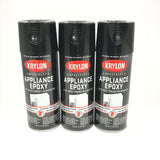 KRYLON 3206-3 PACK BLACK Specialty Appliance Epoxy - Durable, Washable Enamel. Fast Drying - 12 oz Aerosol