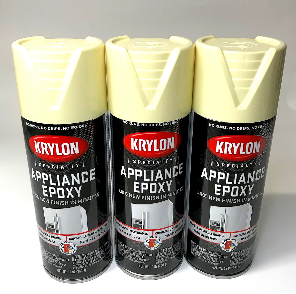 KRYLON 3207-3 PACK BISQUE Specialty Appliance Epoxy - Durable, Washable Enamel. Fast Drying - 12 oz Aerosol
