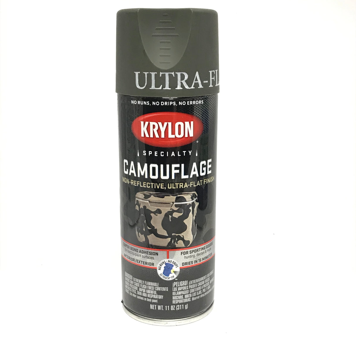 KRYLON 4293 OLIVE Camouflage Non-Reflective Ultra-Flat Finish Spray Paint-  11 oz Aerosol