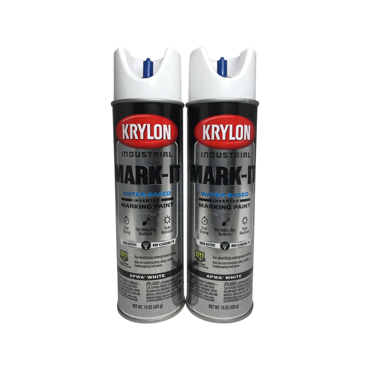 Krylon 731608 - 2 PACK Mark-It WB Inverted Marking Paint -APWA Brilliant White