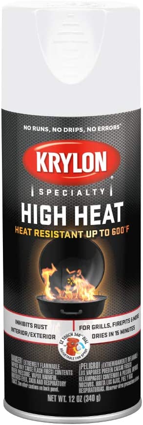 Krylon 1505 2 pack High Heat White Spray Paint- Heat Resistant up to 600 degrees