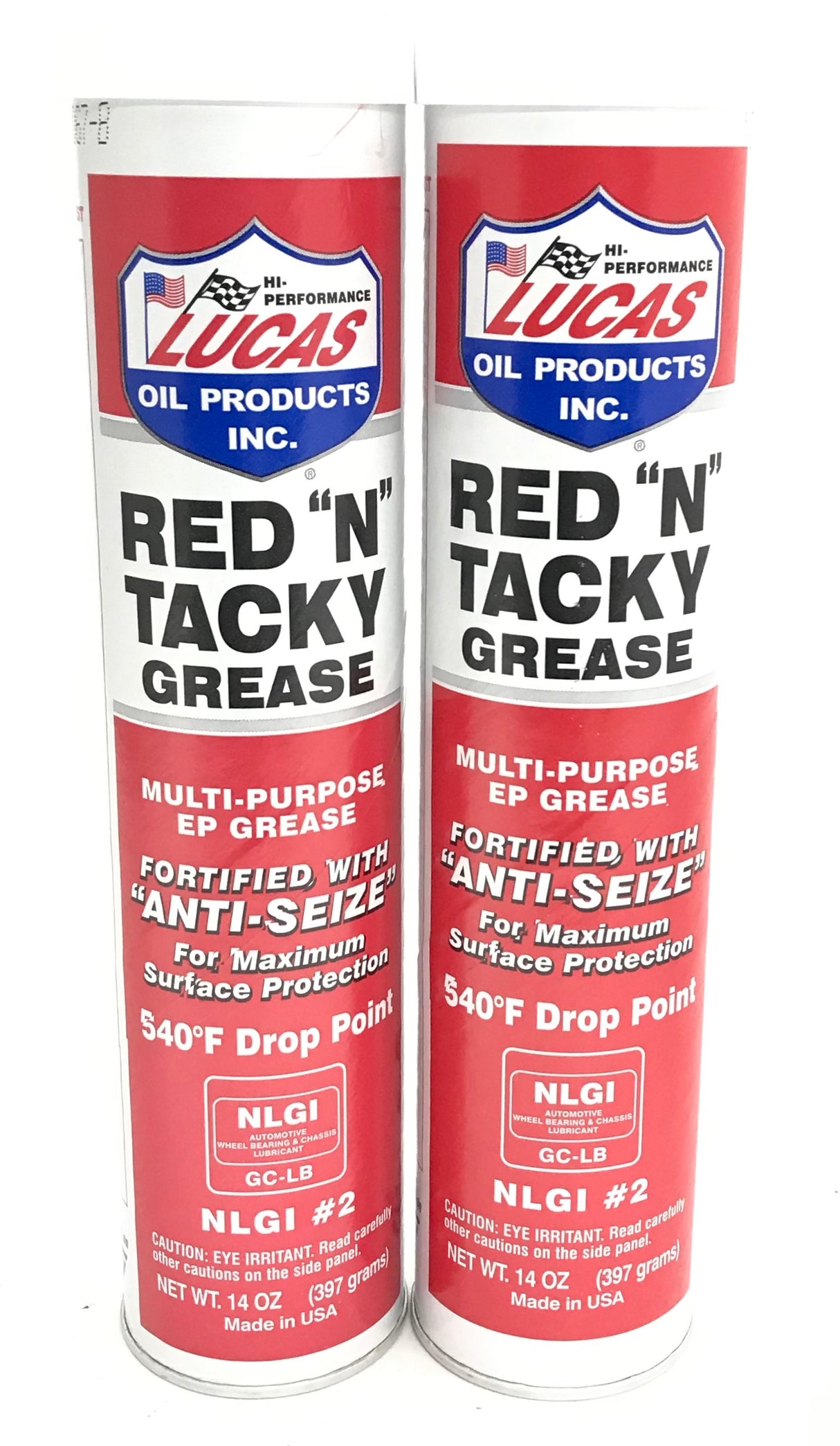 LUCAS 10005-2 PACK 14oz Red 'N' Tacky Lithium Grease Water Resistant Lube Anti-Seize