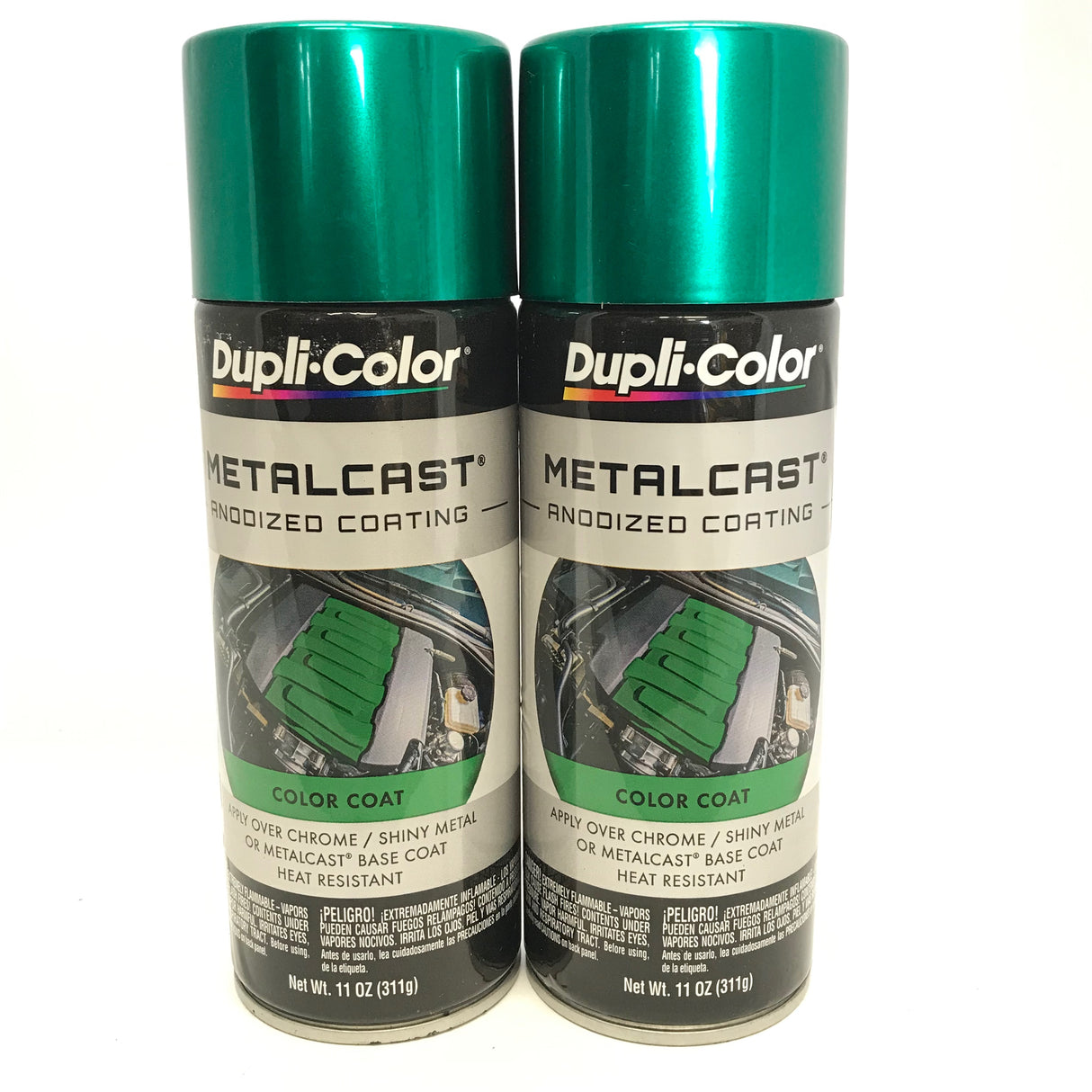 Duplicolor MC203-2 PACK MetalCast GREEN Anodized Heat Resistant Coat - 11 oz