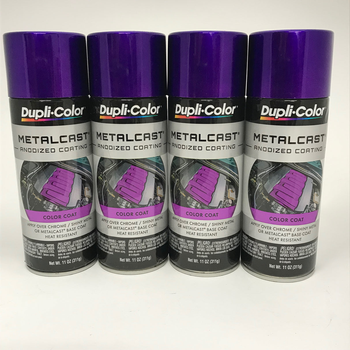 Duplicolor MC204-4 PACK MetalCast PURPLE Anodized Heat Resistant Coat - 11oz