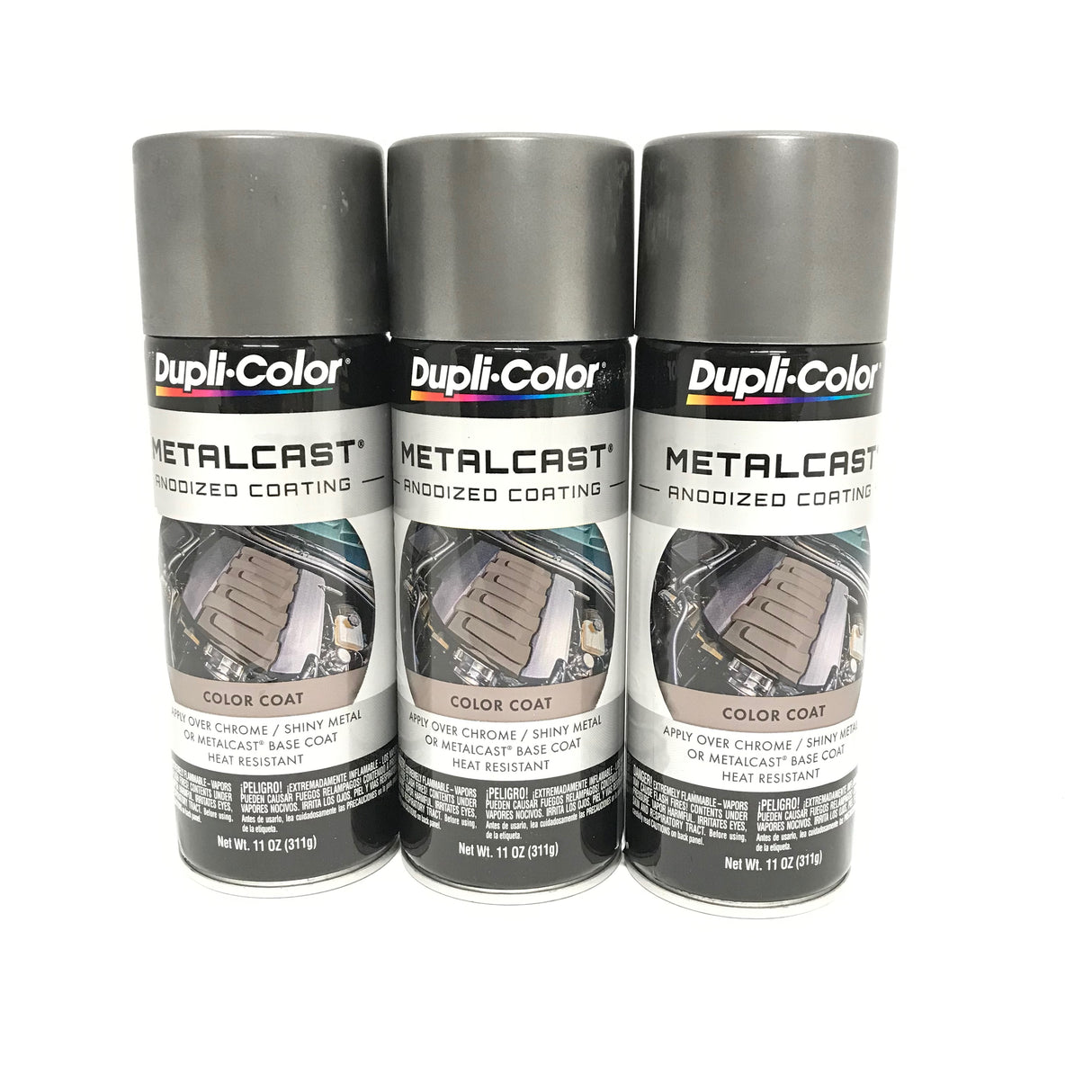 Duplicolor MC206-3 PACK MetalCast SMOKE Anodized Heat Resistant Coating - 11 oz