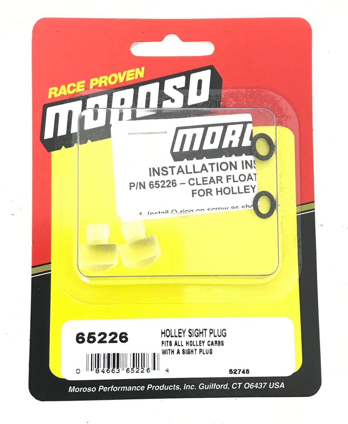 MOROSO 65226 Clear Fuel Bowl Sight Plugs - Float Level - Holley Carburetors - Race Proven
