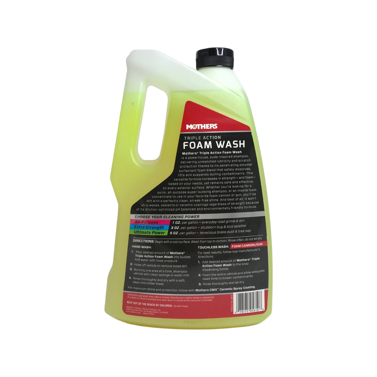 Mothers 05610 Triple Action Foam Wash (100 oz)-Car Detailing Soap Concentrate