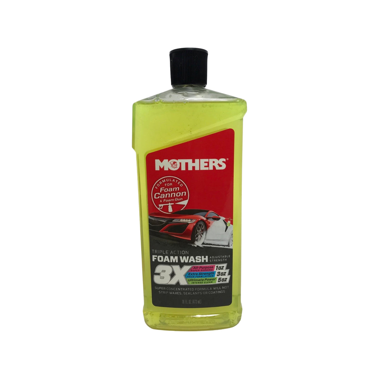 Mothers 05616 Triple Action Foam Wash (16 oz)-Car Detailing Soap Concentrate