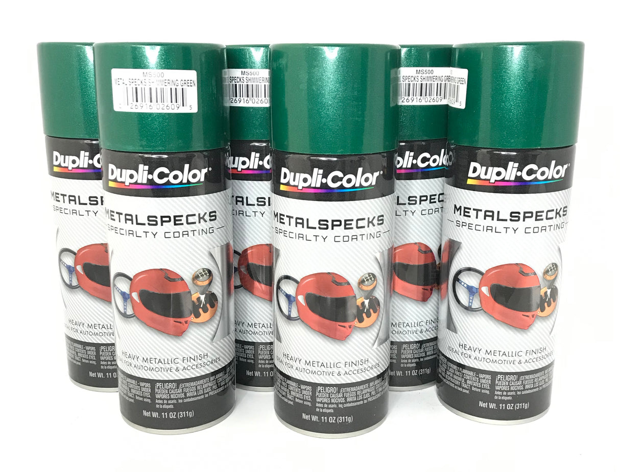 Duplicolor MS500-6 PACK SHIMMERING GREEN Metalspecks Specialty Coating - Heavy Metallic Finish - 11 oz