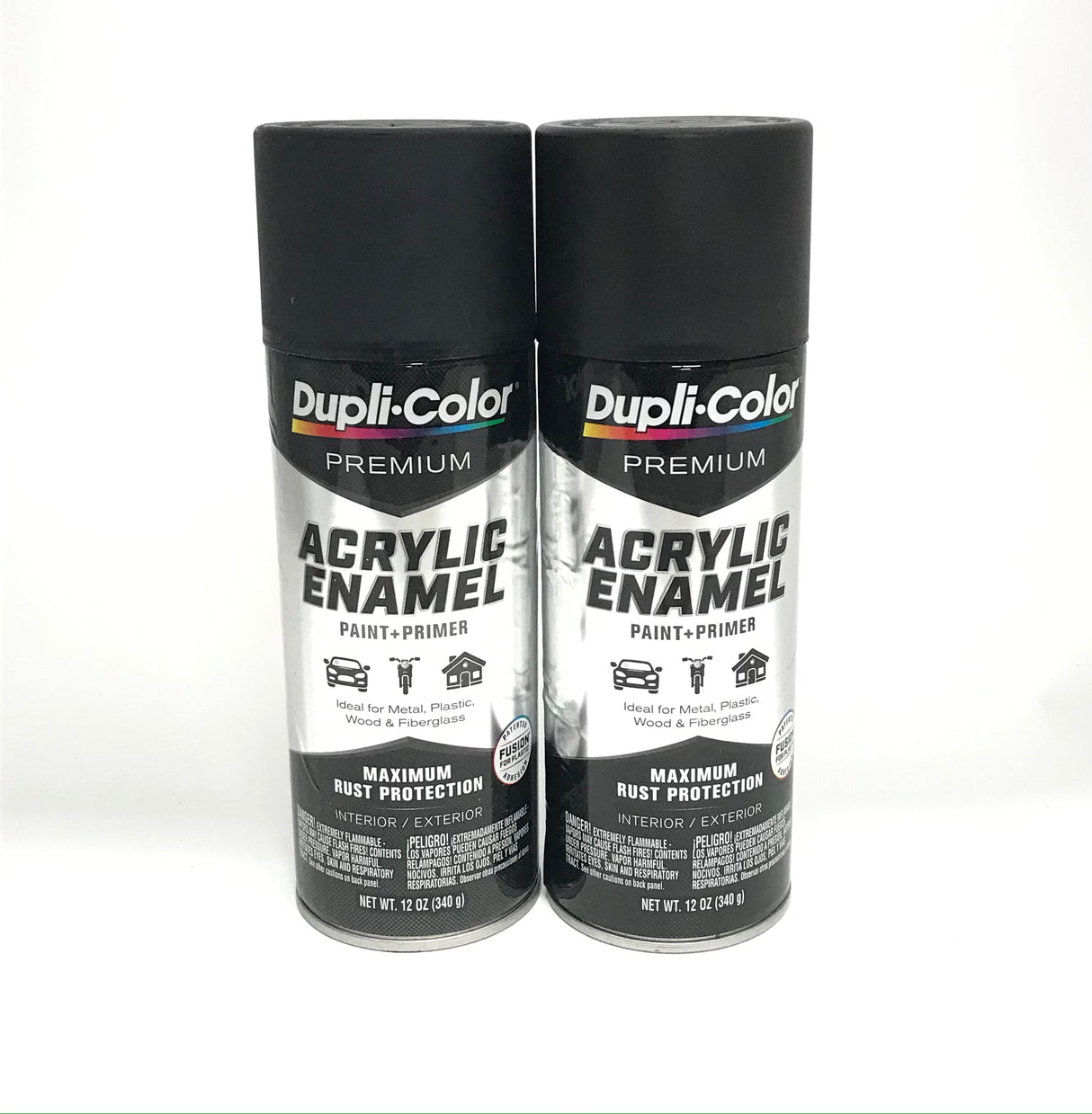 Duplicolor PAE101-2 PACK SEMI-GLOSS BLACK Premium Acrylic Enamel - Max Rust Protection - 12oz