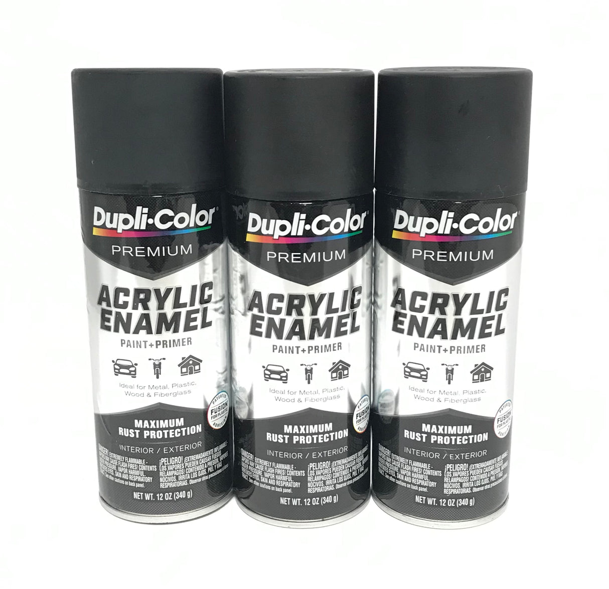 Duplicolor PAE101-3 PACK SEMI-GLOSS BLACK Premium Acrylic Enamel - Max Rust Protection - 12oz
