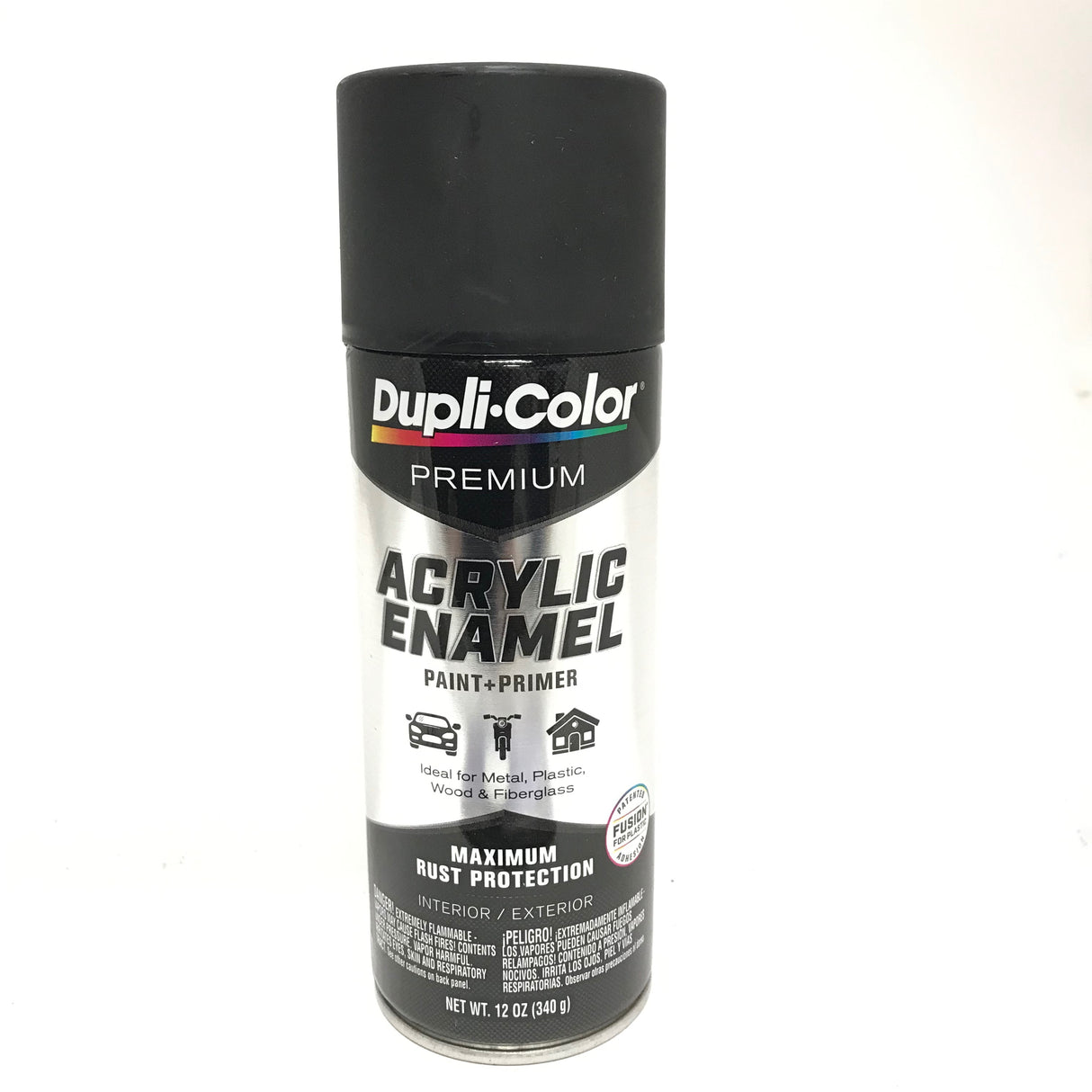 Duplicolor PAE102 Flat Black Premium Acrylic Enamel - Max Rust Protection - 12 oz