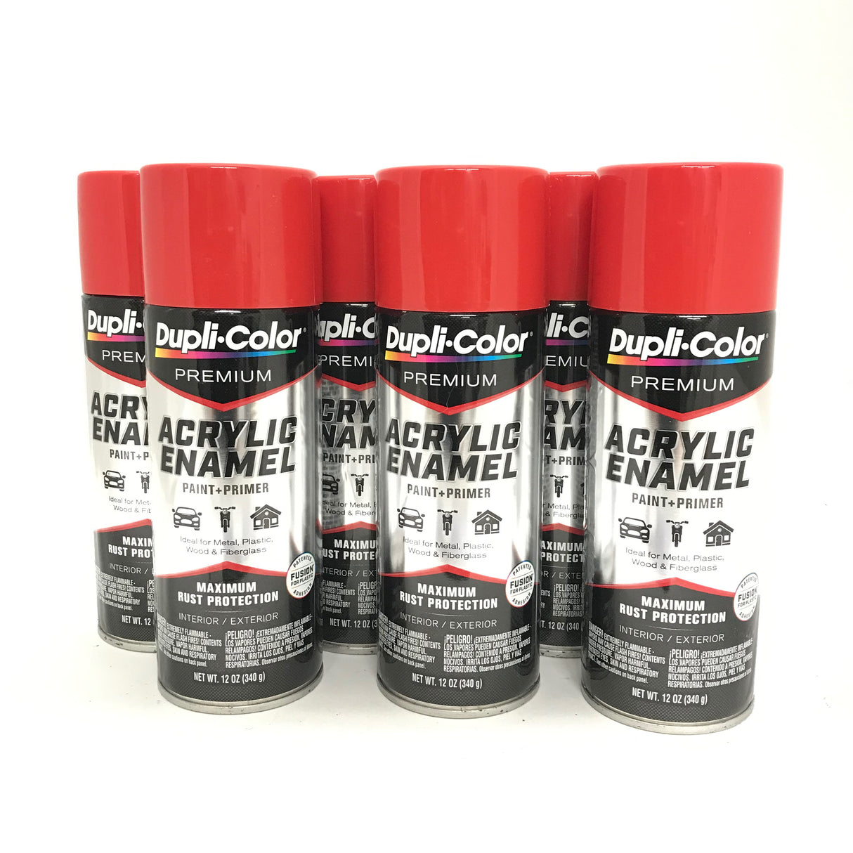 Duplicolor PAE107-6 PACK CHERRY RED Premium Acrylic Enamel - Max Rust Protection - 12 OZ