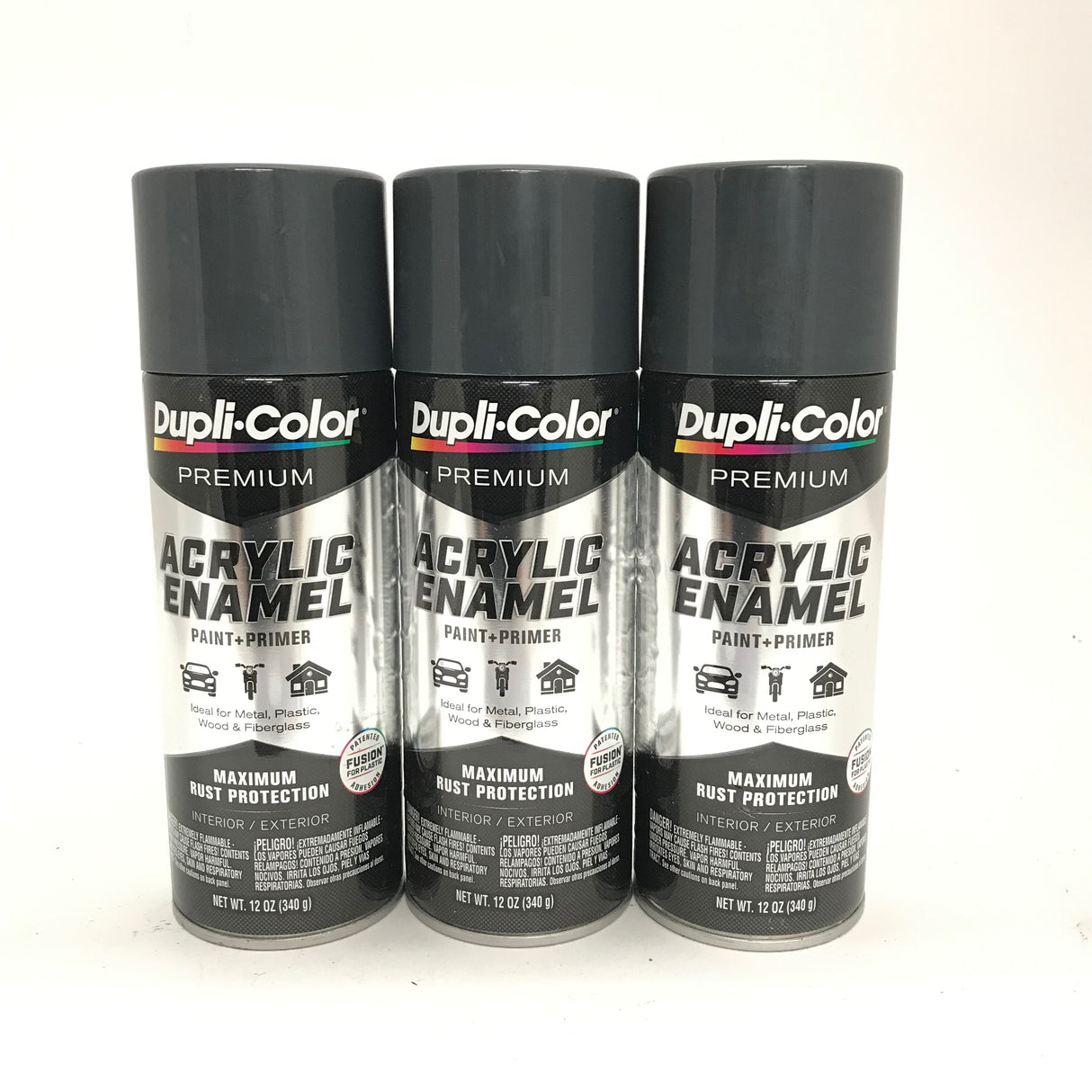 Duplicolor PAE108-3 Pack Gunmetal Premium Acrylic Enamel - Max Rust Protection - 12 oz