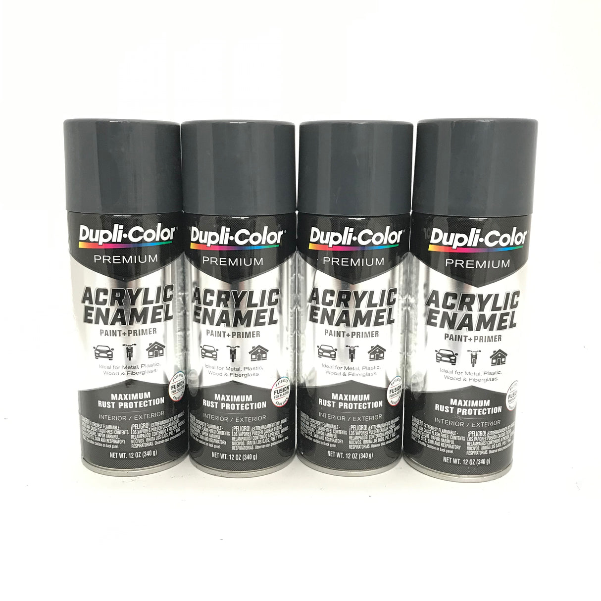 Duplicolor PAE108-4 Pack Gunmetal Premium Acrylic Enamel - Max Rust Protection - 12 oz