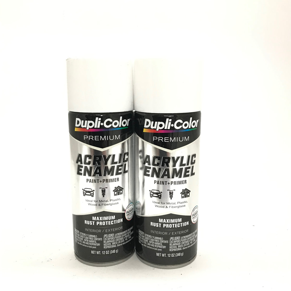 Duplicolor PAE110-2 PACK GLOSS WHITE Premium Acrylic Enamel -Max Rust Protection - 12 OZ