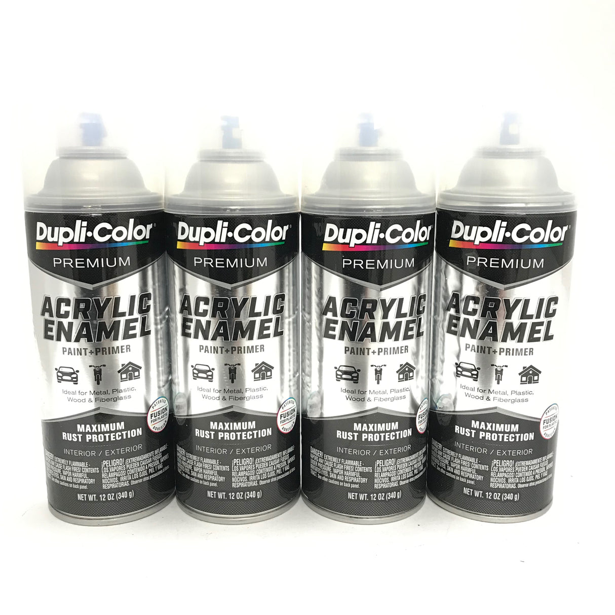 Duplicolor PAE114-4 PACK CRYSTAL CLEAR Premium Acrylic Enamel - Rust Protection - 12 OZ