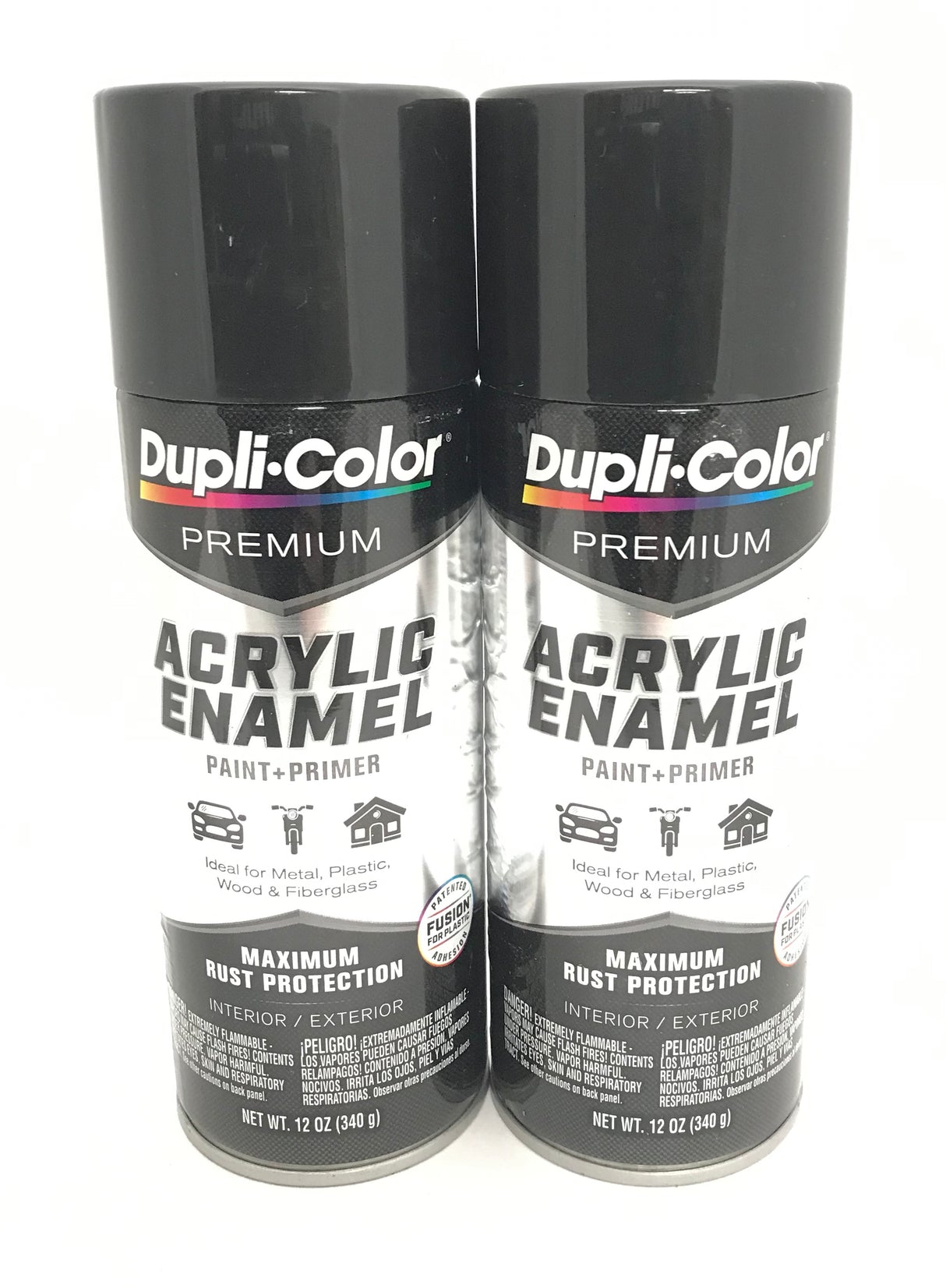 Duplicolor PAE116-2 PACK Black Stainless Steel Premium Acrylic Enamel Paint & Primer - 12 oz