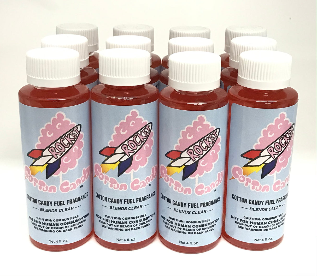 Power Plus Lubricants-12 PACK COTTON CANDY Fuel Fragrance for Car, Motorcycle, ATV, IMCA - 4 fl oz