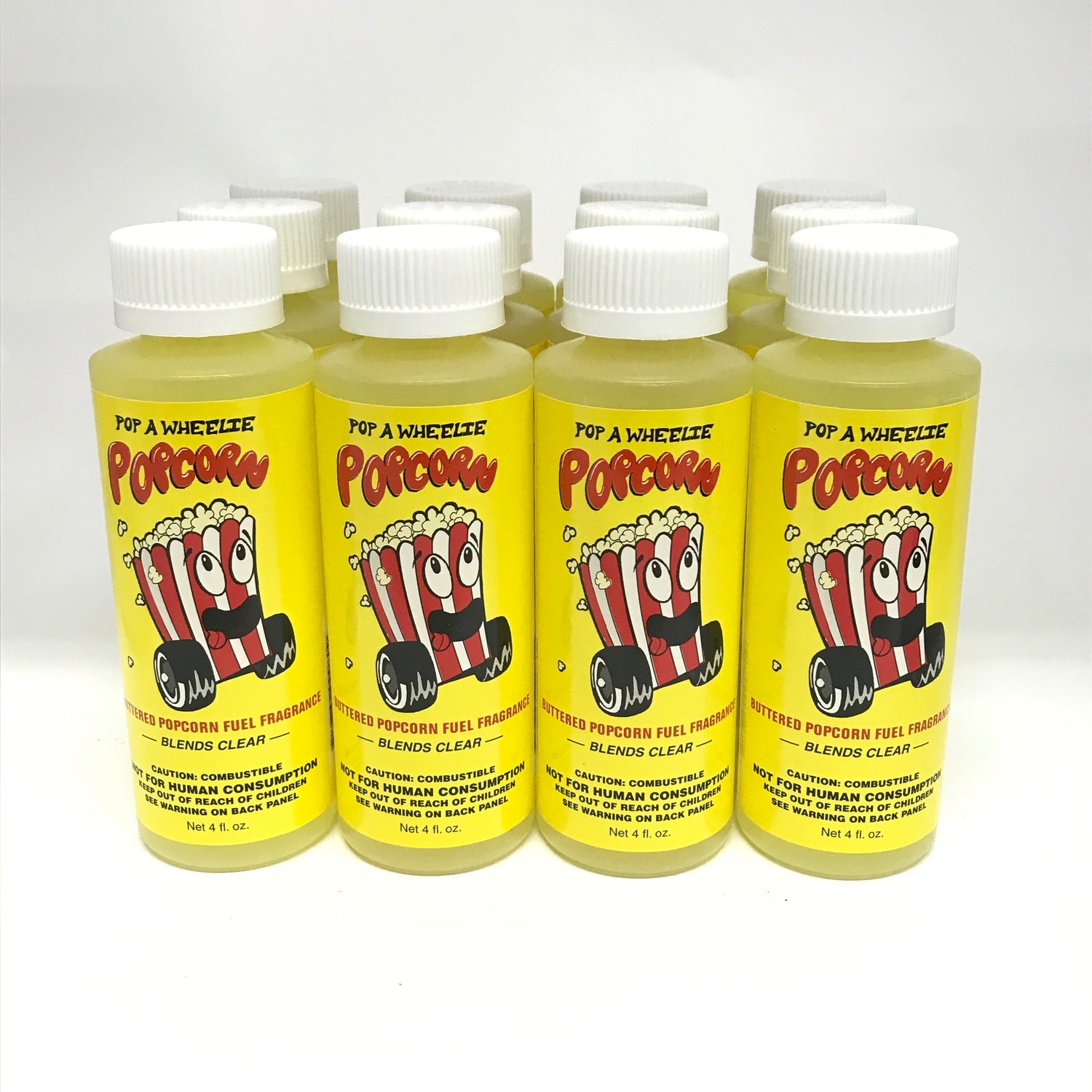 Power Plus Lubricants-12 PACK POPCORN Fuel Fragrance for Car, Motorcycle, ATV, IMCA - 4 fl oz
