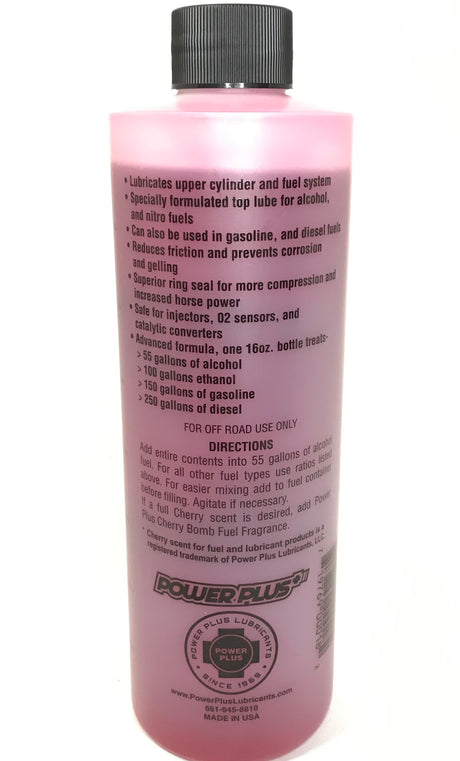 PowerPlus Cherry Scented Lubricants Alcohol Top Lube 16oz-Liquid Power Upper Cylinder Lube - 12 PACK