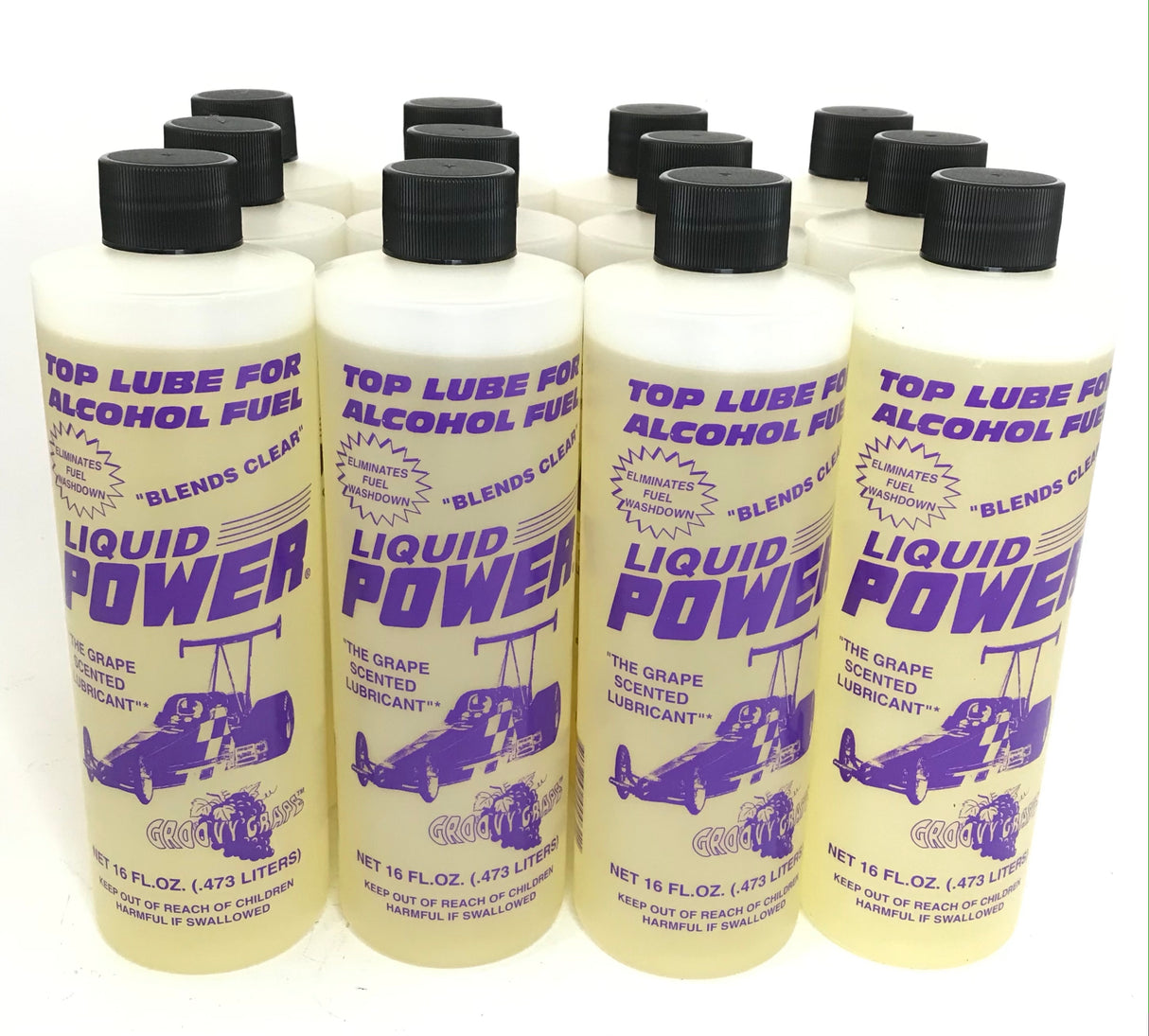 PowerPlus GRAPE Scented Lubricants Alcohol Top Lube 16oz-Liquid Power Upper Cylinder Lube - 12 PACK