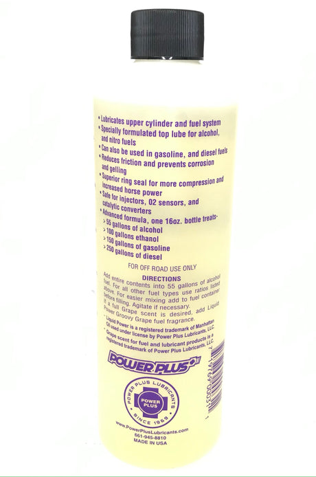 PowerPlus GRAPE Scented Lubricants Alcohol Top Lube 16oz-Liquid Power Upper Cylinder Lube - 12 PACK