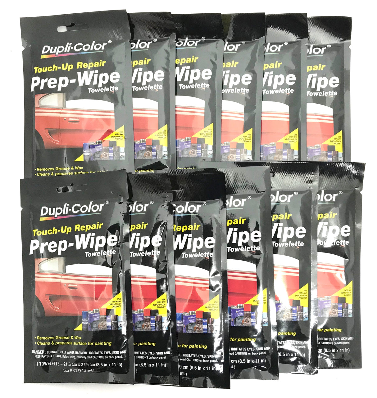 Duplicolor PW100-12 Pack Touch-up Repair Prep-Wipe Towelette