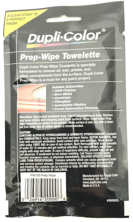 Duplicolor PW100-2 PACK Touch-up Repair Prep-Wipe Towelette