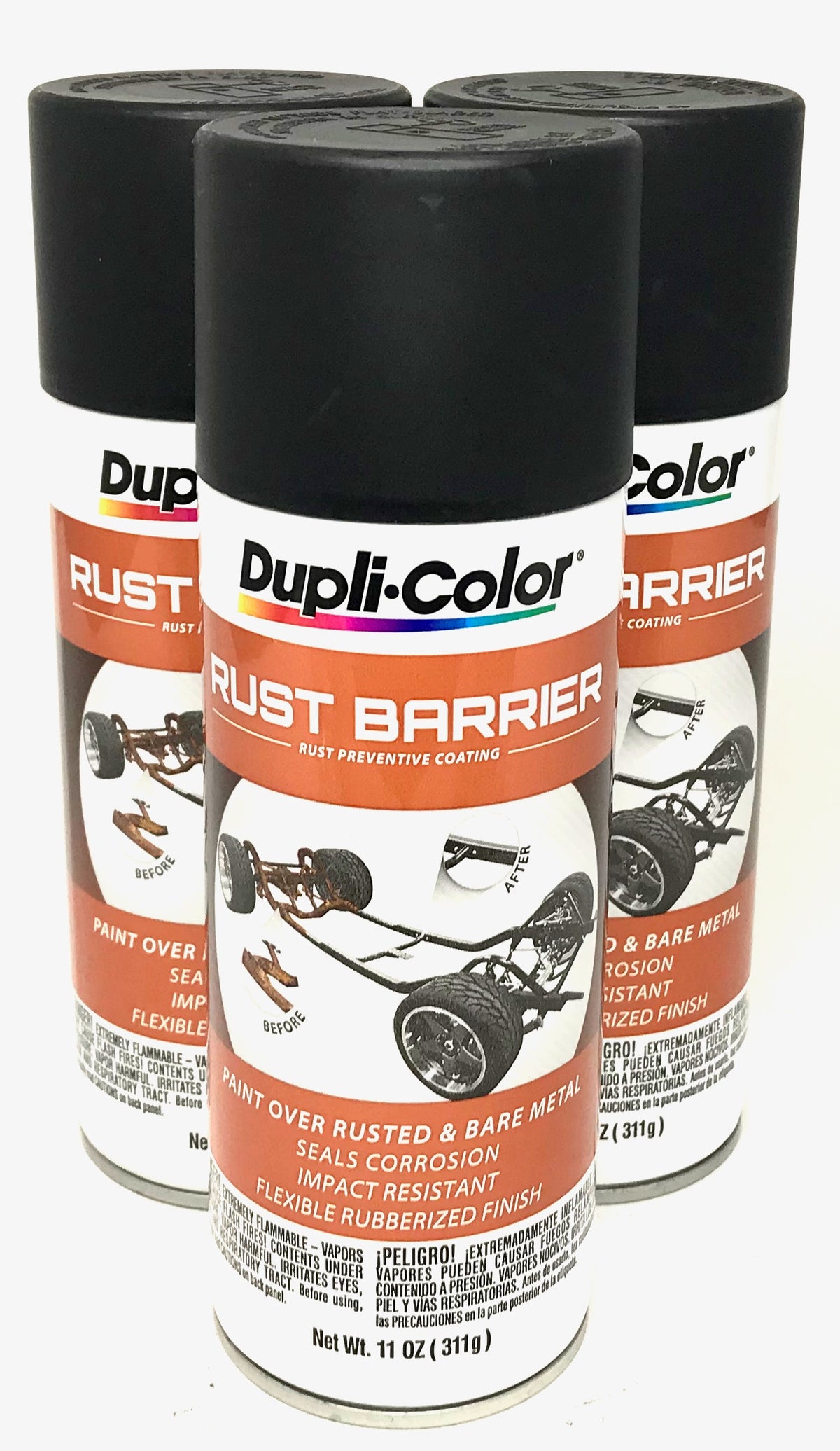 Different Color Rust Guard Duplicolor RBA100 3 PK Rust Barrier Flat Black - Rust Preventive Coati ...