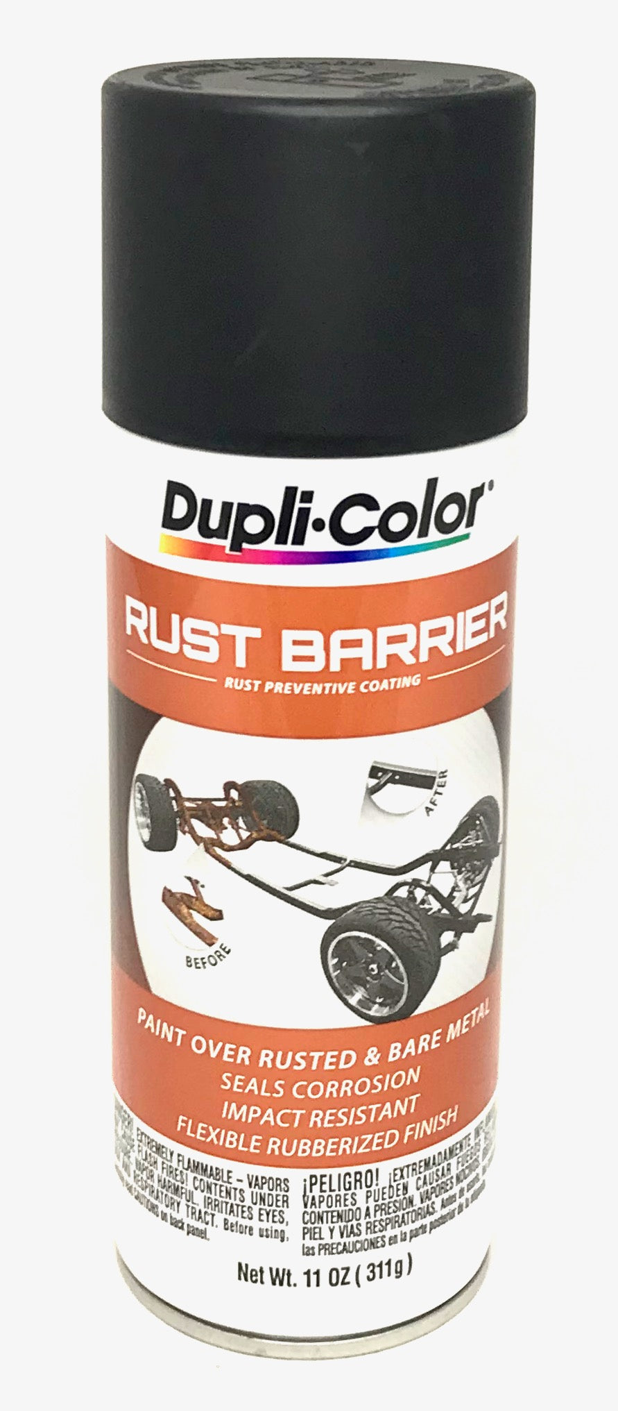 Duplicolor RBA100 Rust Barrier Flat Black Paint Rust Preventive Coating - 11 oz.