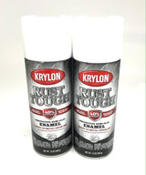 KRYLON RTA9201 SEMI-FLAT WHITE Rust Tough Protective Enamel - Quick Dry - 40% Stronger - 2 PACK