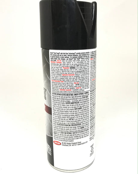 KRYLON RTA9202 GLOSS BLACK Rust Tough Protective Enamel - Quick Dry - 40% Stronger - 12 oz Aerosol