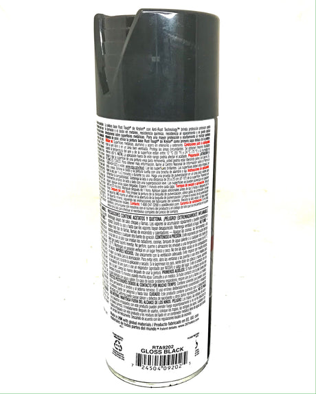 KRYLON RTA9202-2 PACK GLOSS BLACK Rust Tough Protective Enamel - Quick Dry - 40% Stronger - 12 oz Aerosol