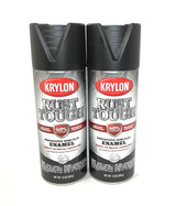 KRYLON RTA9203-2 PACK SEMI-FLAT BLACK Rust Tough Protective Enamel - Quick Dry - 40% Stronger - 12 oz Aerosol