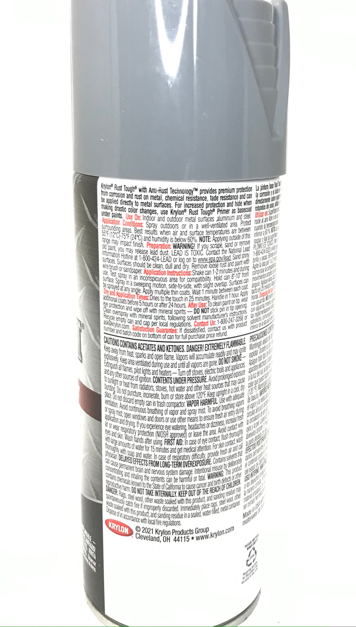 KRYLON RTA9206 Rust Tough GLOSS Battleship Gray Primer - Max Protection - Quick Dry - 12 oz