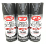 KRYLON RTA9218-3 PACK FLAT BLACK Rust Tough Protective Enamel - Quick Dry - 40% Stronger - 12 oz Aerosol