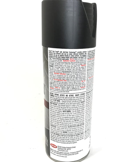 KRYLON RTA9218 FLAT BLACK Rust Tough Protective Enamel - Quick Dry - 40% Stronger - 12 oz Aerosol