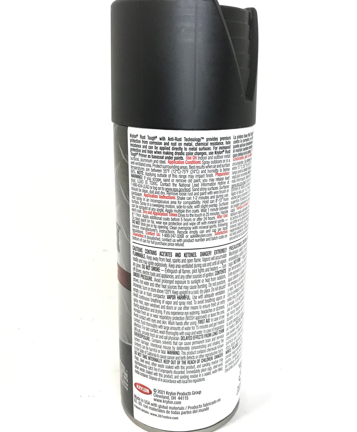 KRYLON RTA9218-6 PACK FLAT BLACK Rust Tough Protective Enamel - Quick Dry - 40% Stronger - 12 oz Aerosol